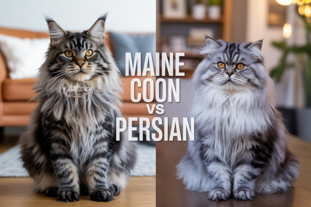 Maine Coon Cat vs Persian size comparison